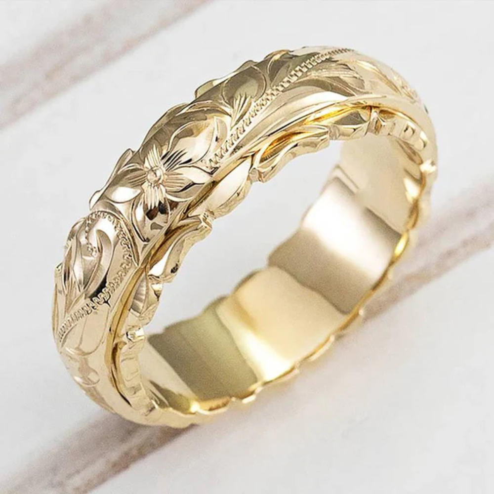 The Amy Vintage Gold Flower Ring