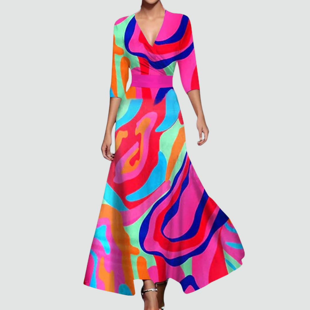 Emelia - Elegant Floral Wrap Dress