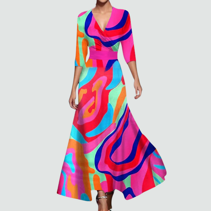 Emelia - Elegant Floral Wrap Dress