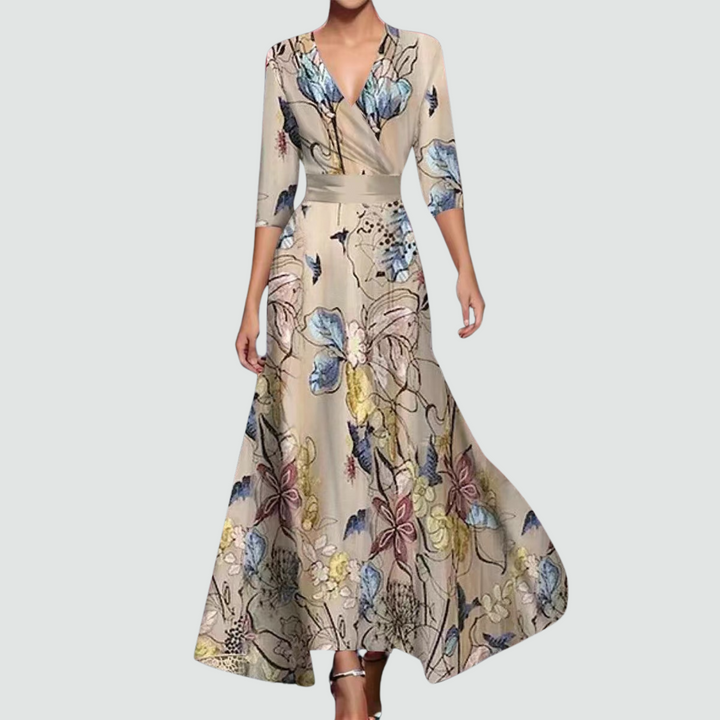 Emelia - Elegant Floral Wrap Dress