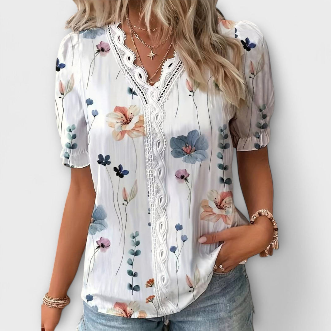 Emily - Stylish Blouse with V-Neck