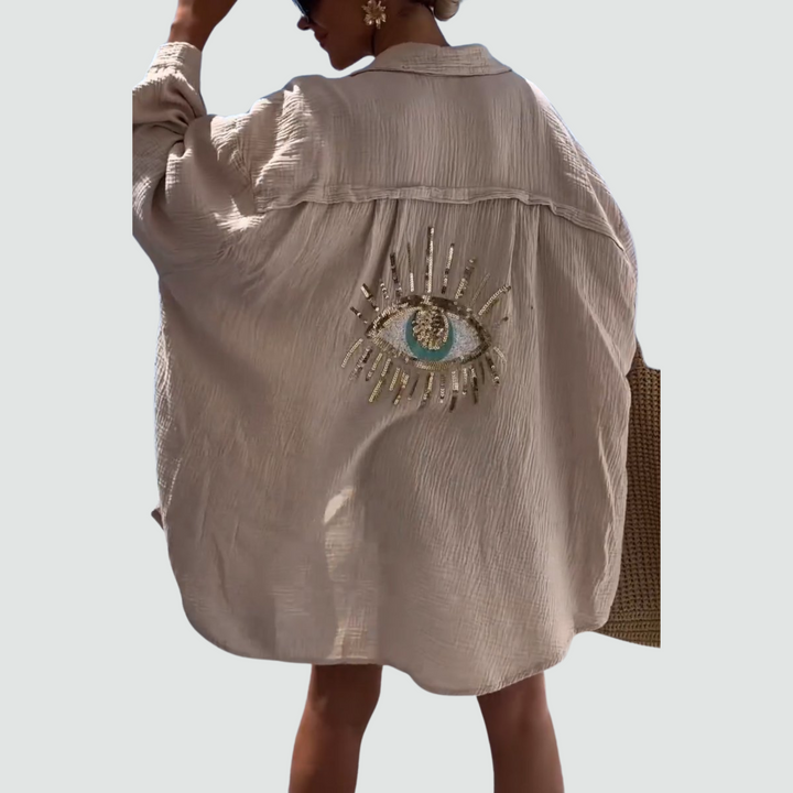 The Soraya Casual Sequin Beaded Shirt