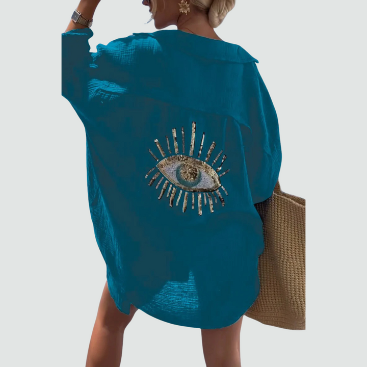 The Soraya Casual Sequin Beaded Shirt