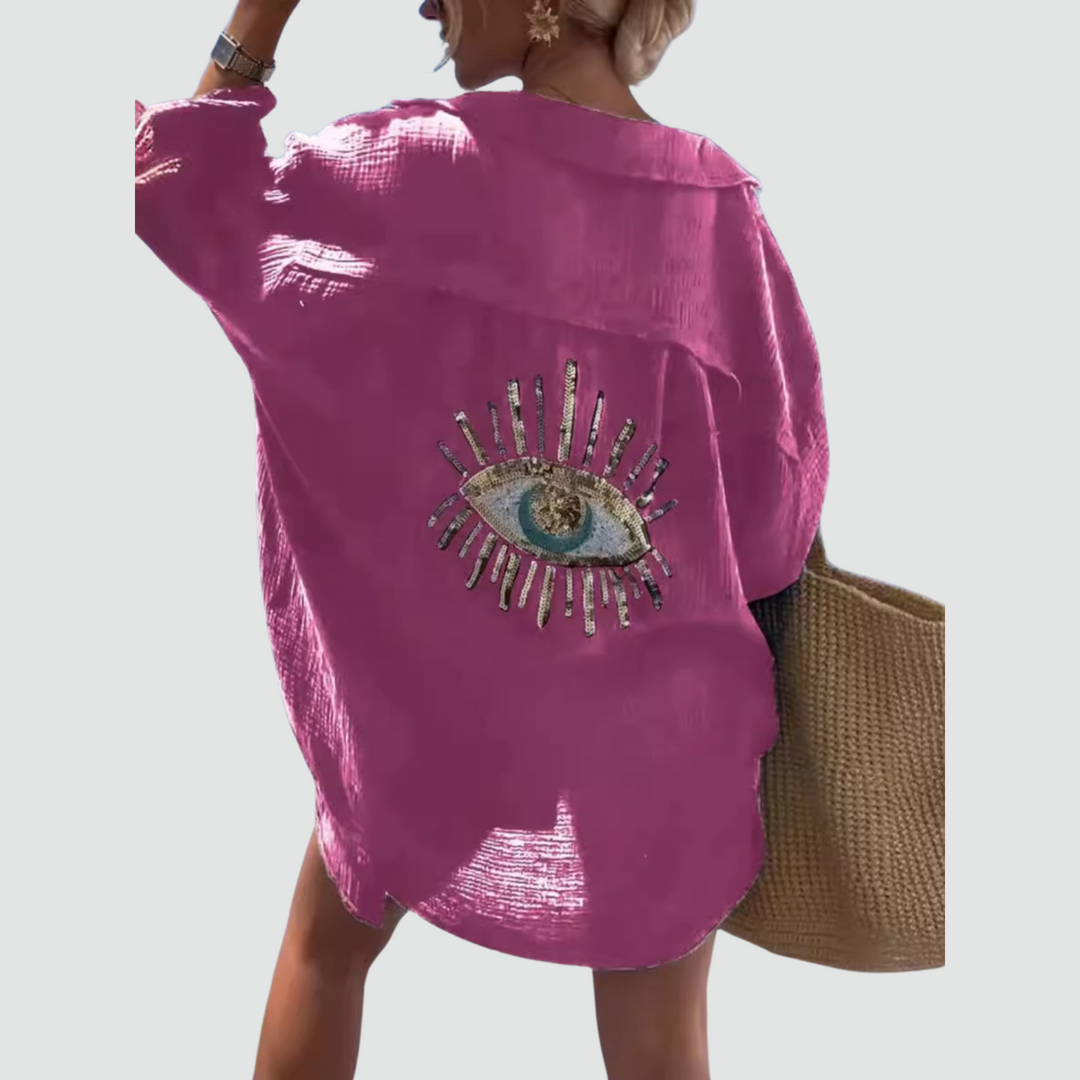 The Soraya Casual Sequin Beaded Shirt