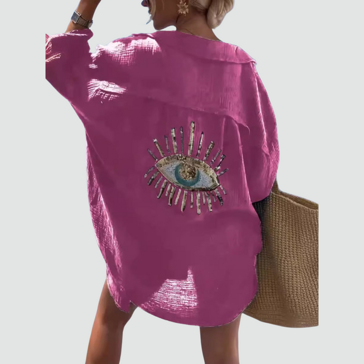 The Soraya Casual Sequin Beaded Shirt