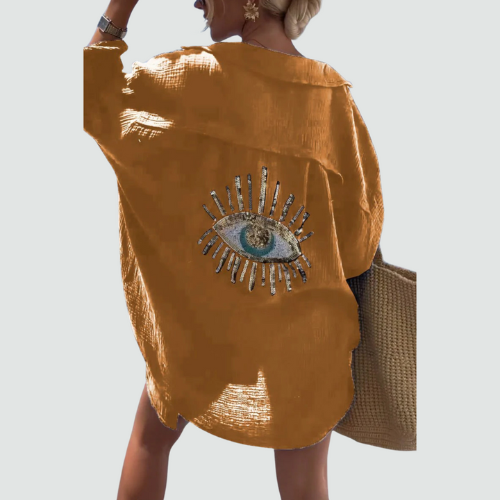 The Soraya Casual Sequin Beaded Shirt