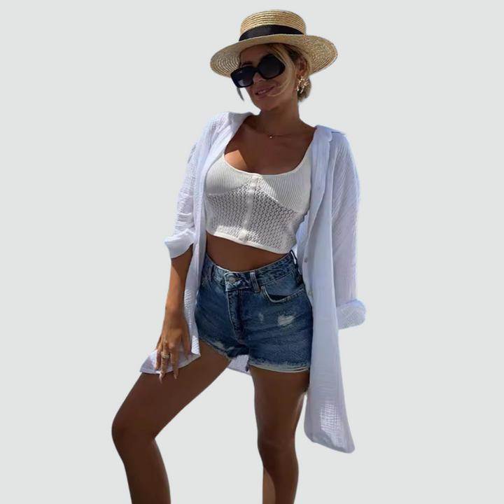 The Soraya Casual Sequin Beaded Shirt