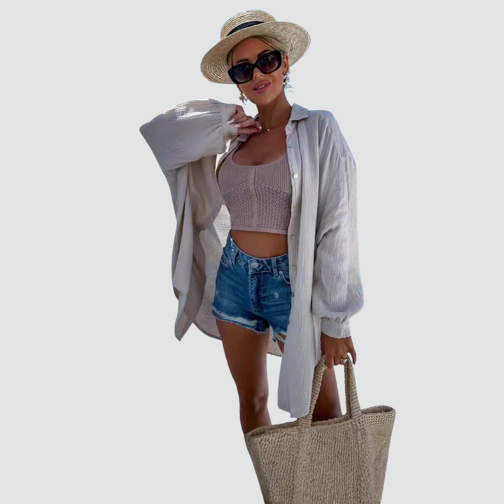The Soraya Casual Sequin Beaded Shirt