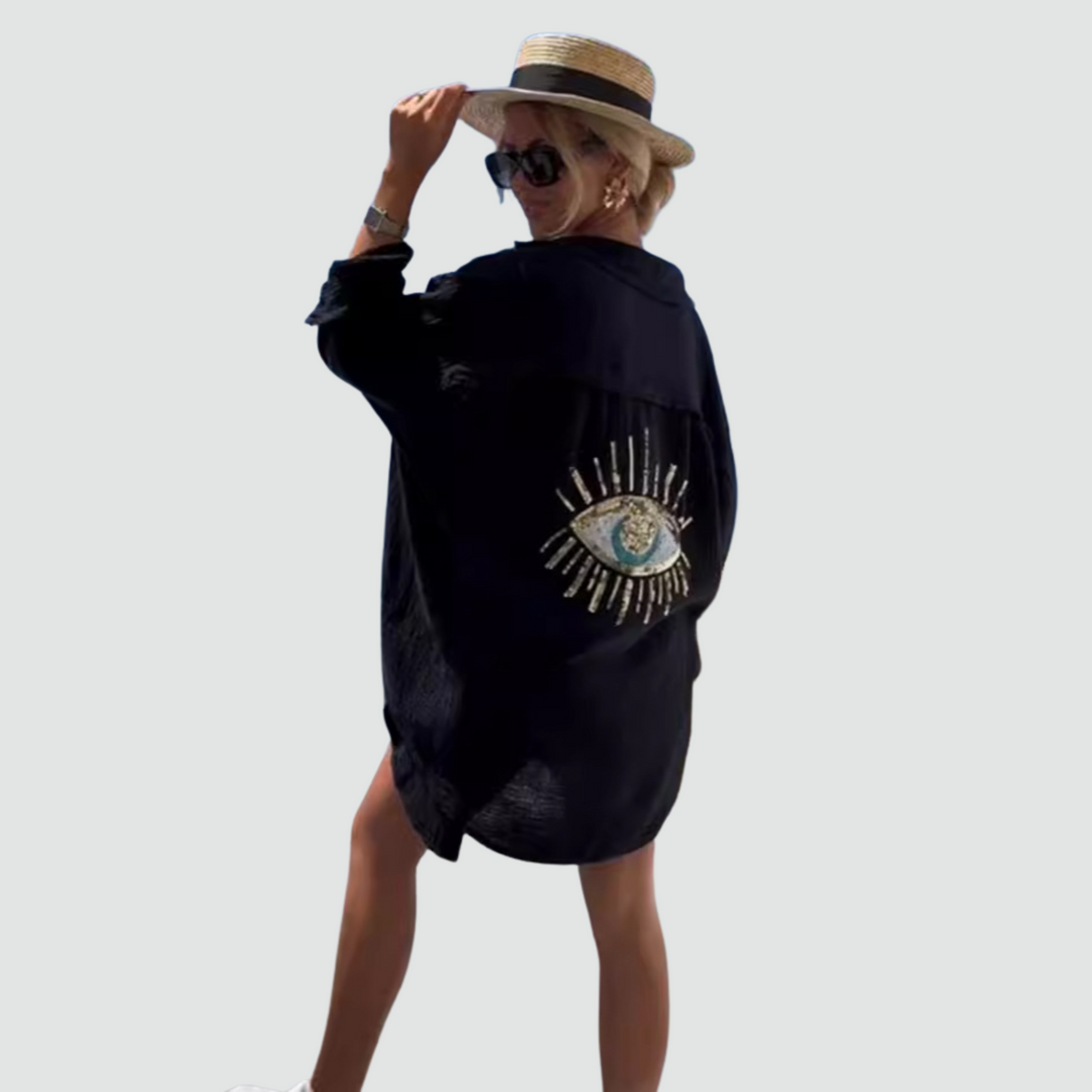 The Soraya Casual Sequin Beaded Shirt
