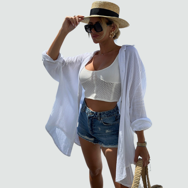 The Soraya Casual Sequin Beaded Shirt