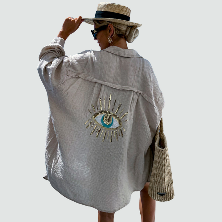 The Soraya Casual Sequin Beaded Shirt