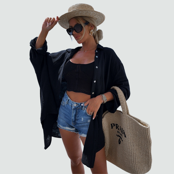 The Soraya Casual Sequin Beaded Shirt