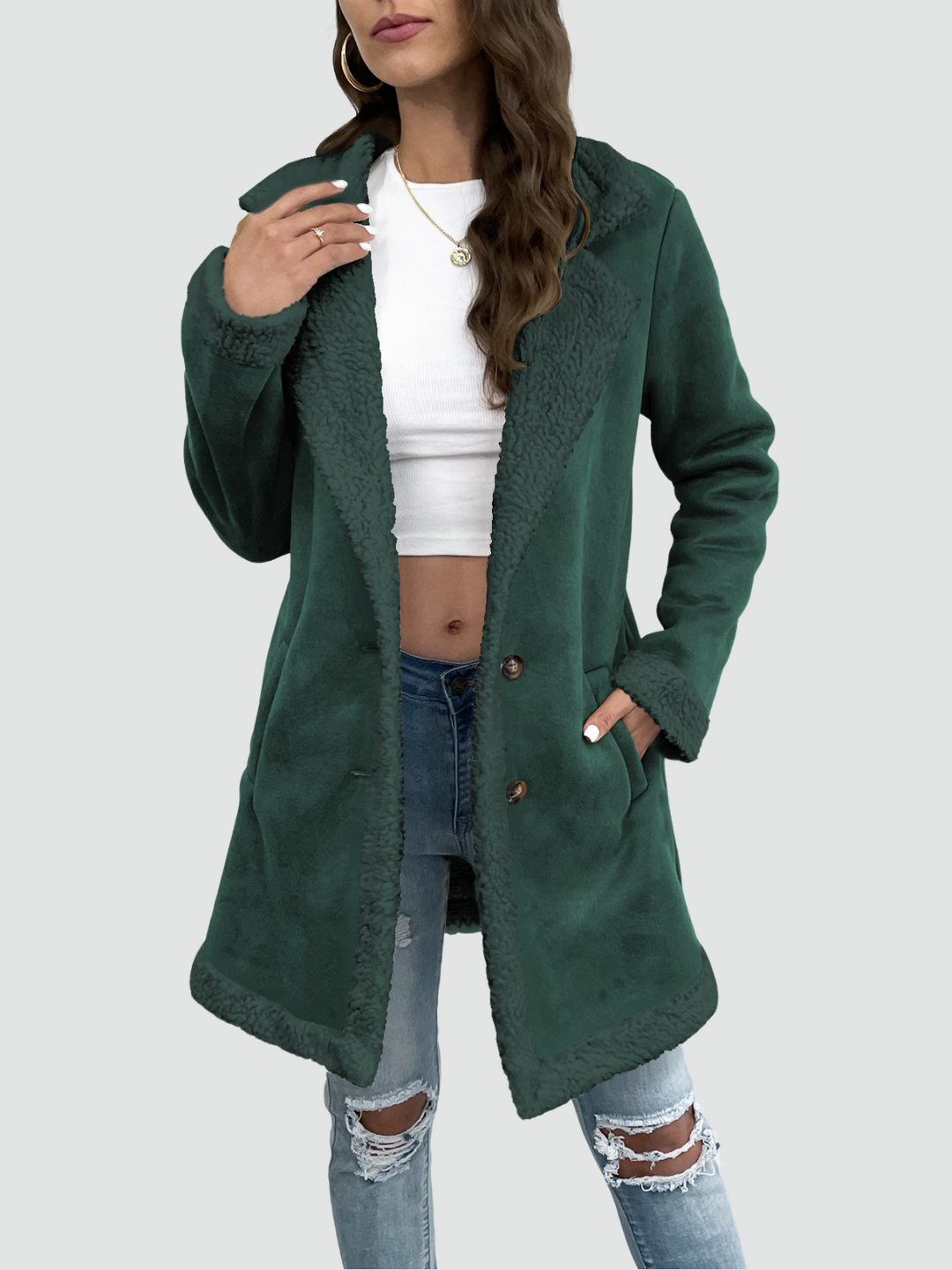 Mabel - Coat with Sherpa Lining