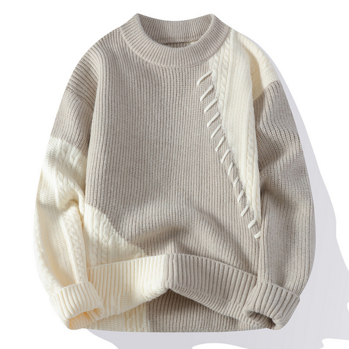 Knitmania | Casual Patchwork Sweater for Men