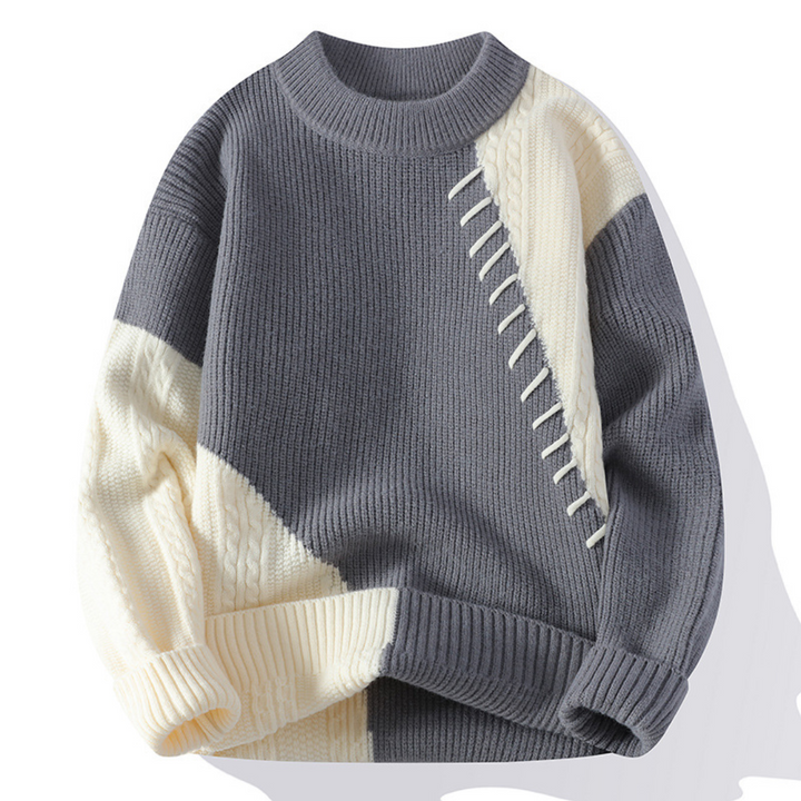Knitmania | Casual Patchwork Sweater for Men