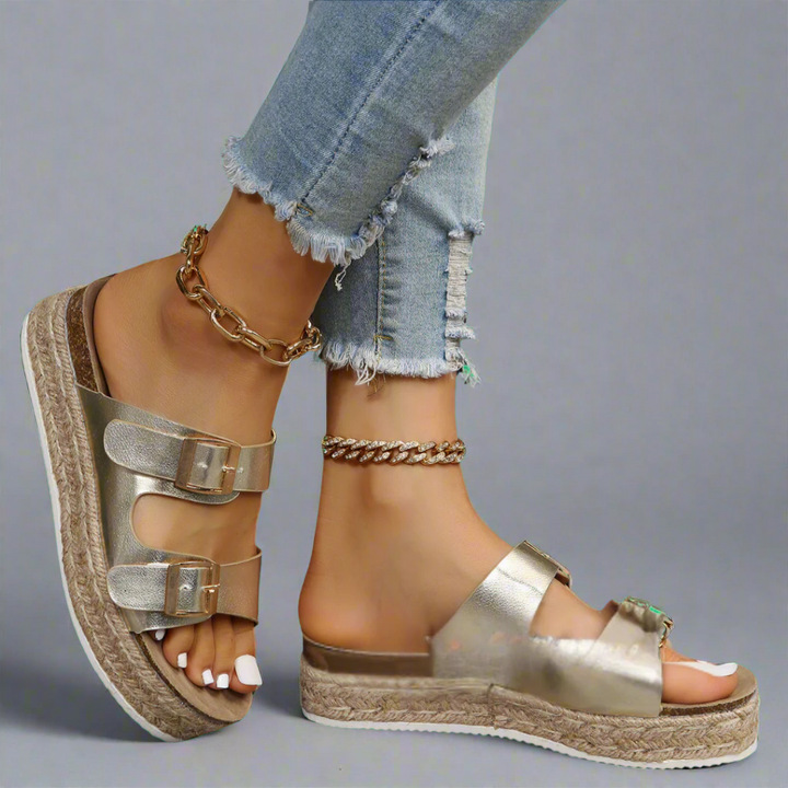 Elfriede | Sandals made of shiny premium leather