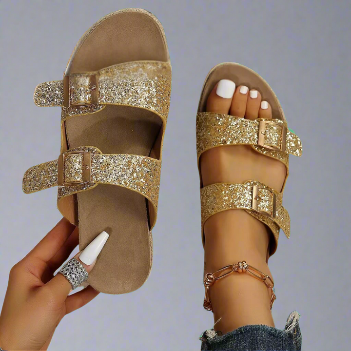 Elfriede | Sandals made of shiny premium leather