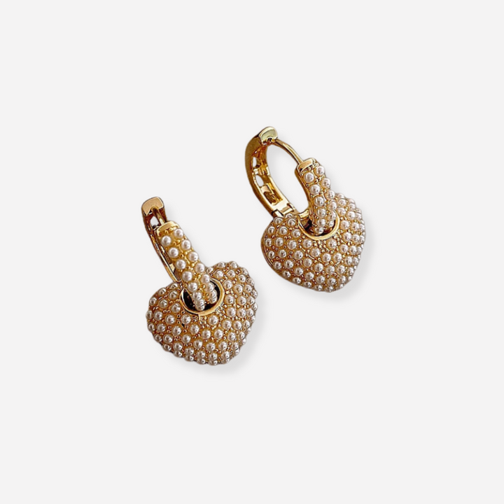 Yuli™ | Heart-shaped pearl earrings