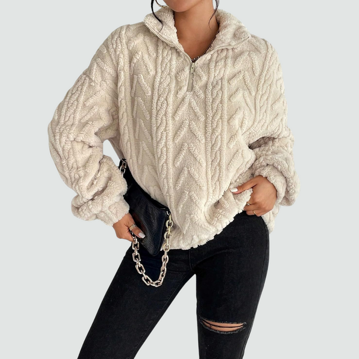 Dana | Luxe Cable-Knit Fleece Sweatshirt