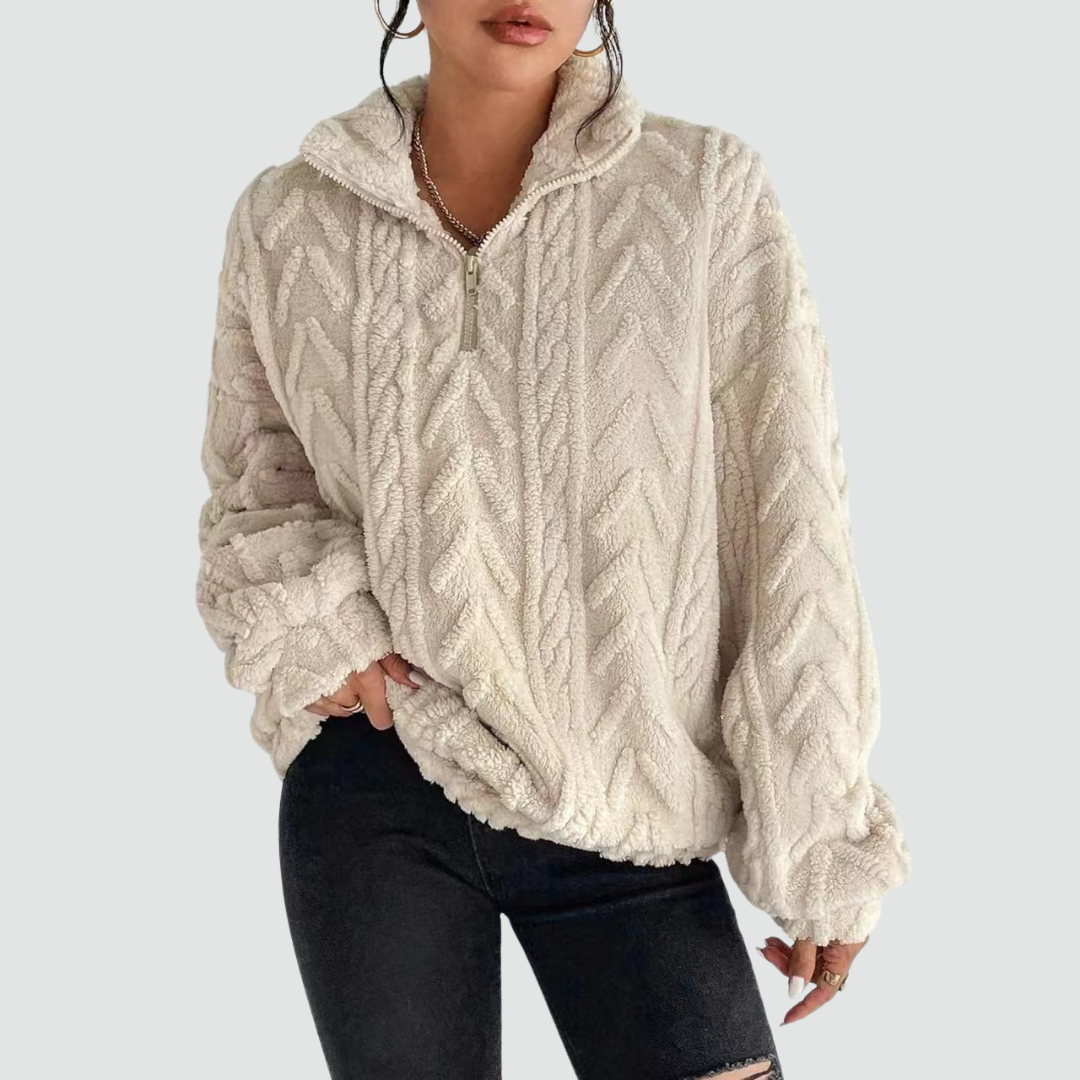 Dana | Luxe Cable-Knit Fleece Sweatshirt
