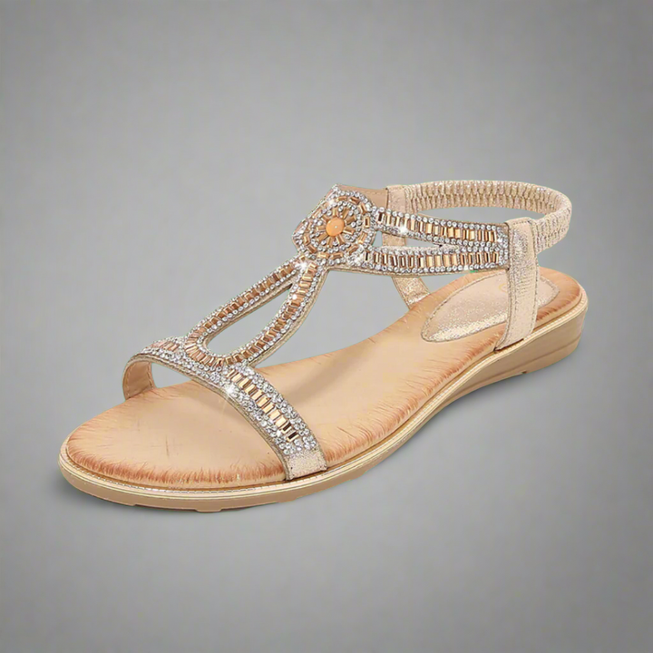 Vally | Handcrafted Golden Sandal with Comfortable Fit