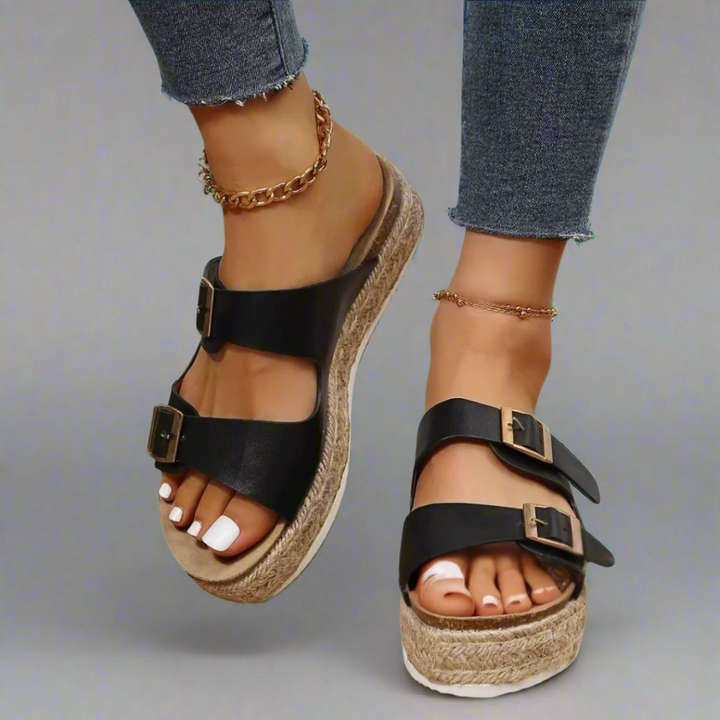 Elfriede | Sandals made of shiny premium leather