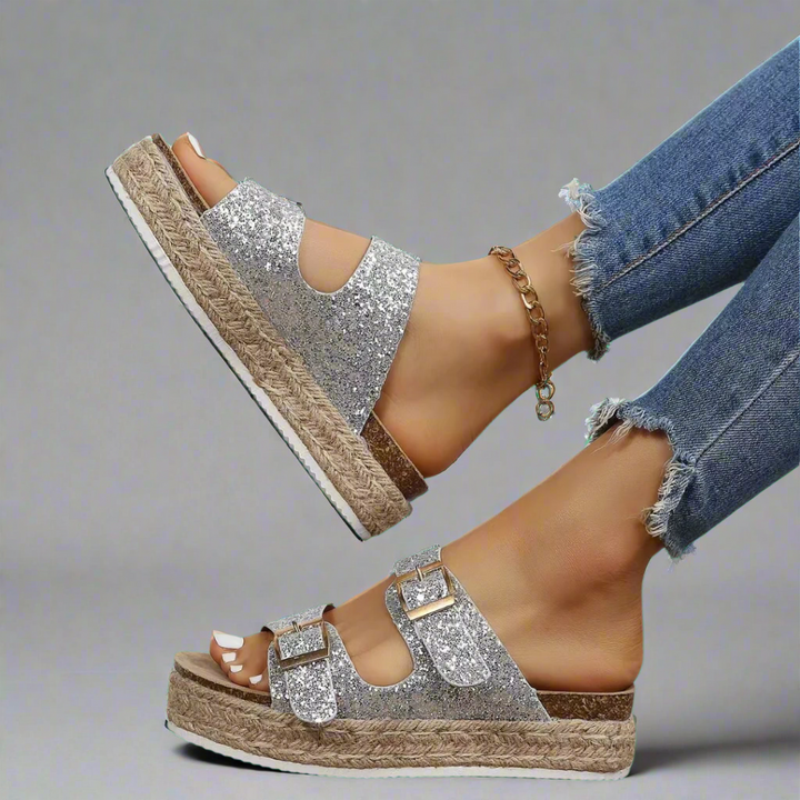 Elfriede | Sandals made of shiny premium leather