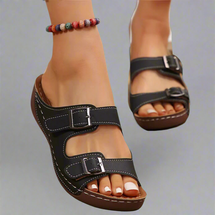 Elviera | Comfortable Summer Sandals with Double Buckle
