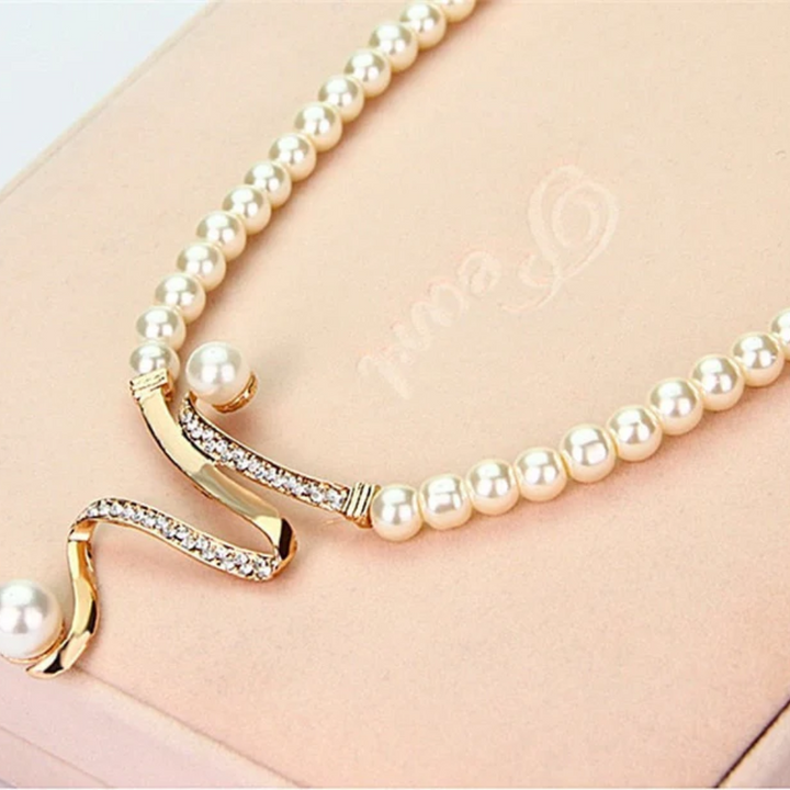 The Charlotte Natural Pearl Necklace + Earrings Set