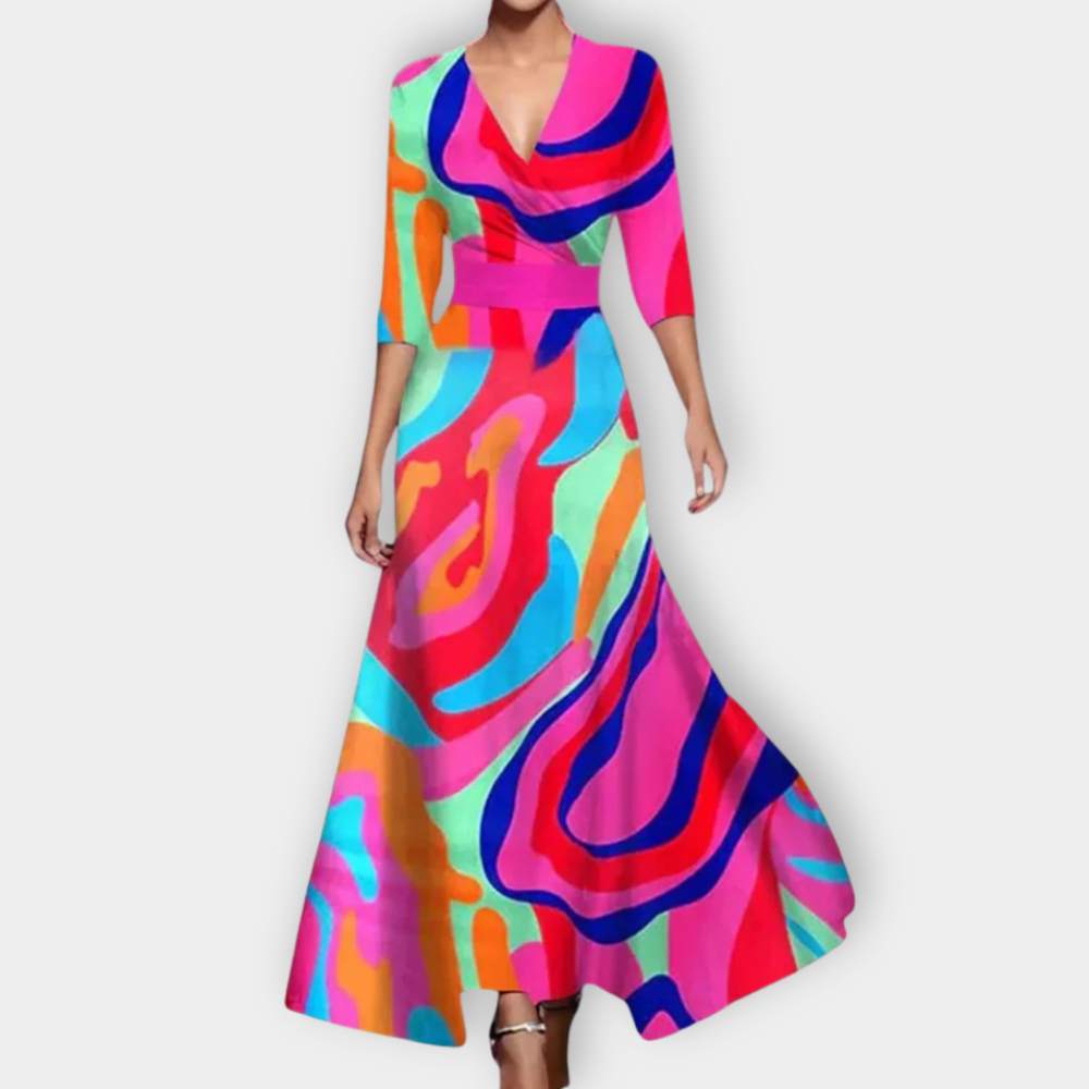 Adelundis - Floral Wrap Maxi Dress