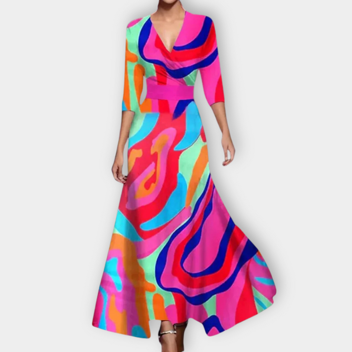Adelundis - Floral Wrap Maxi Dress