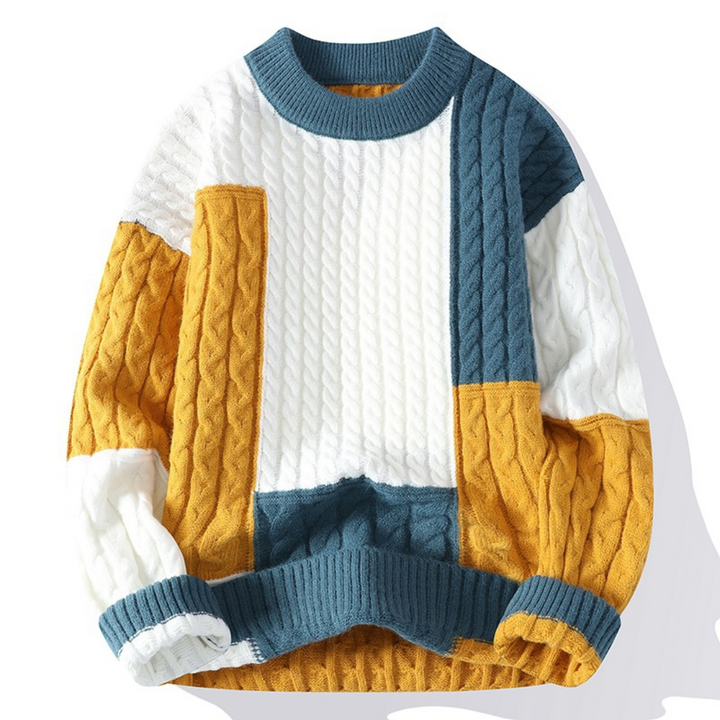 Knitmania | Casual Color Block Sweater for Men