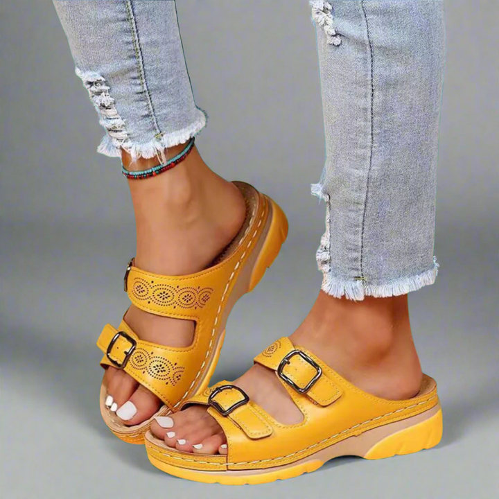 Dorothee | Wedge Sandals with Double Straps – Comfortable and Stylish