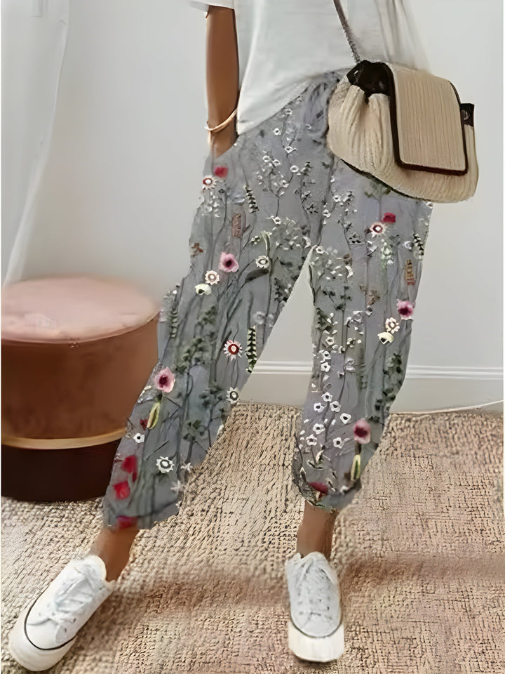 Vera | Chic breathable trouser with pattern gray