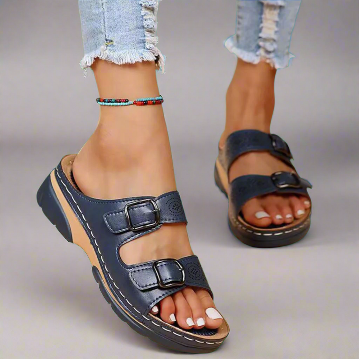 Dorothee | Wedge Sandals with Double Straps – Comfortable and Stylish