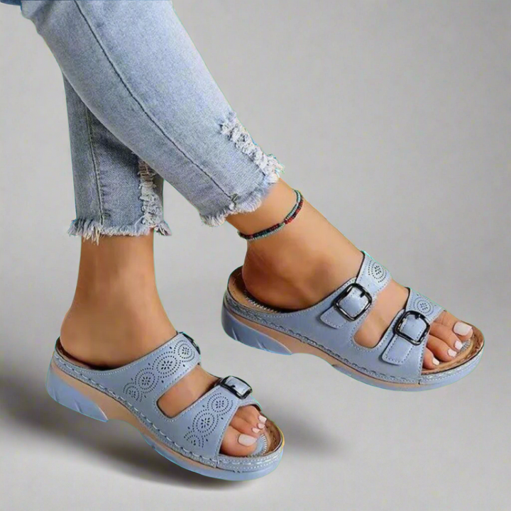 Dorothee | Wedge Sandals with Double Straps – Comfortable and Stylish