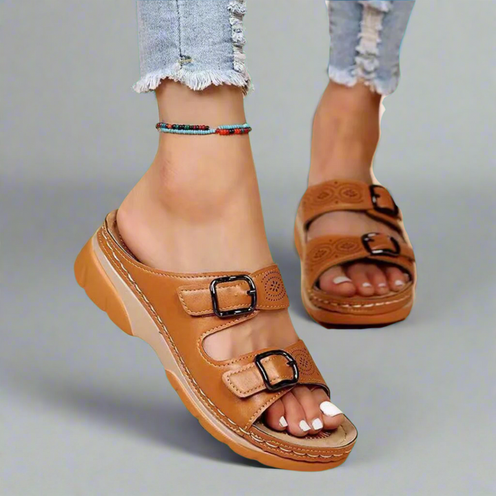 Dorothee | Wedge Sandals with Double Straps – Comfortable and Stylish