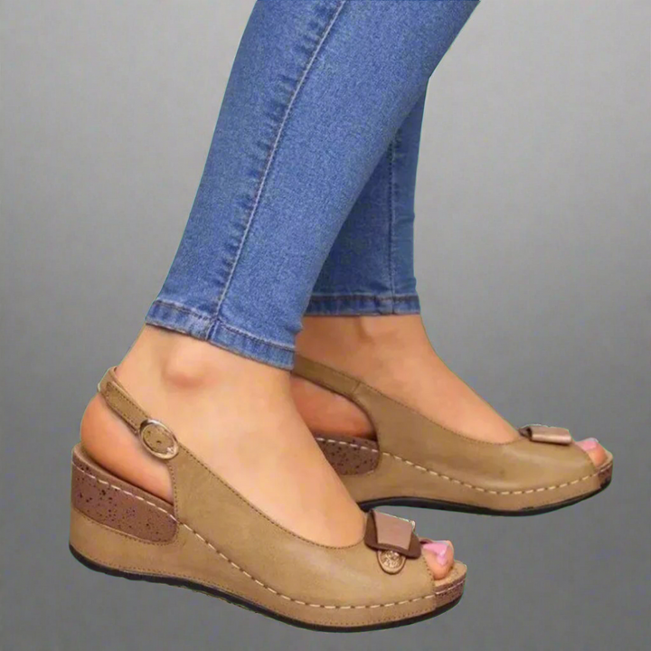 Clara | Retro Wedge Sandals for Women – Comfort and Style