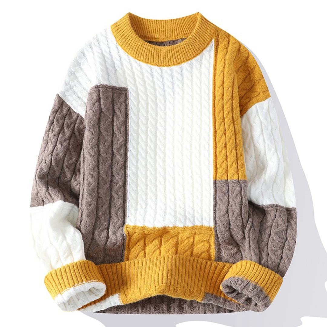 Knitmania | Casual Color Block Sweater for Men