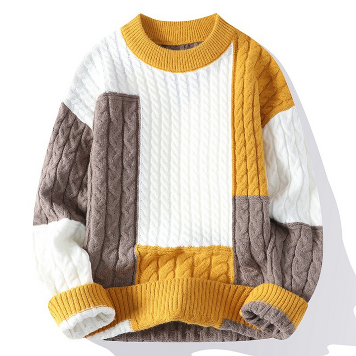 Knitmania | Casual Color Block Sweater for Men