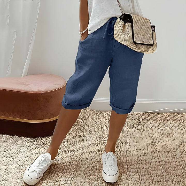 Mila | Chic breathable linen shorts grey