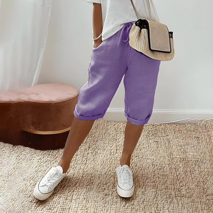Mila | Chic breathable linen shorts grey
