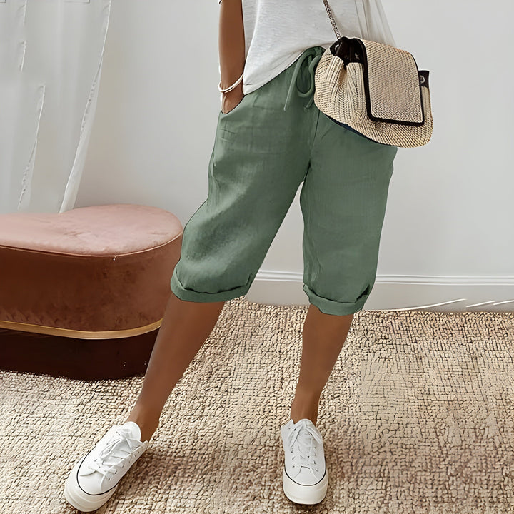 Mila | Chic breathable linen shorts grey