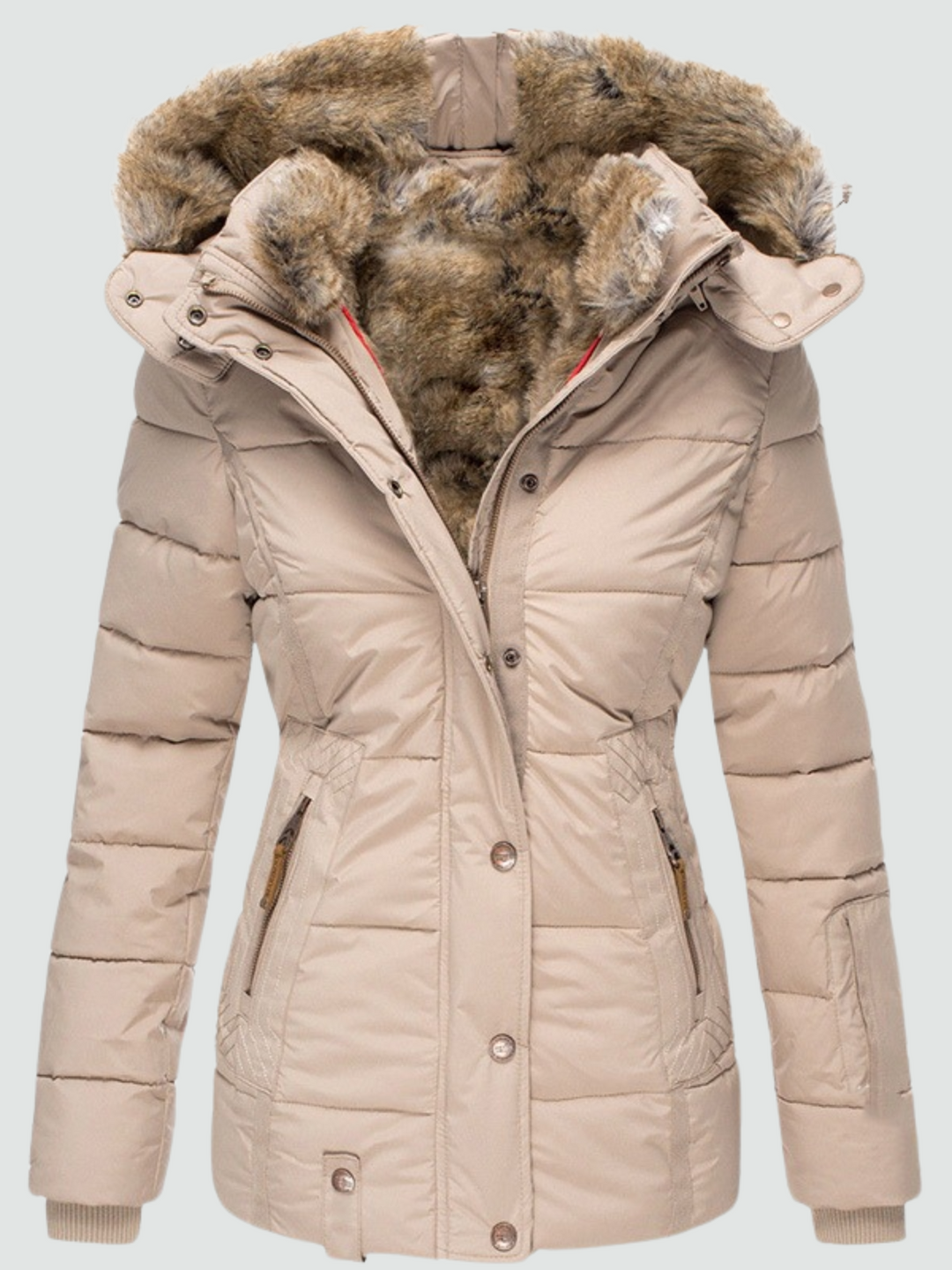 Penelope - Warm Winter Coat with Fur Lining