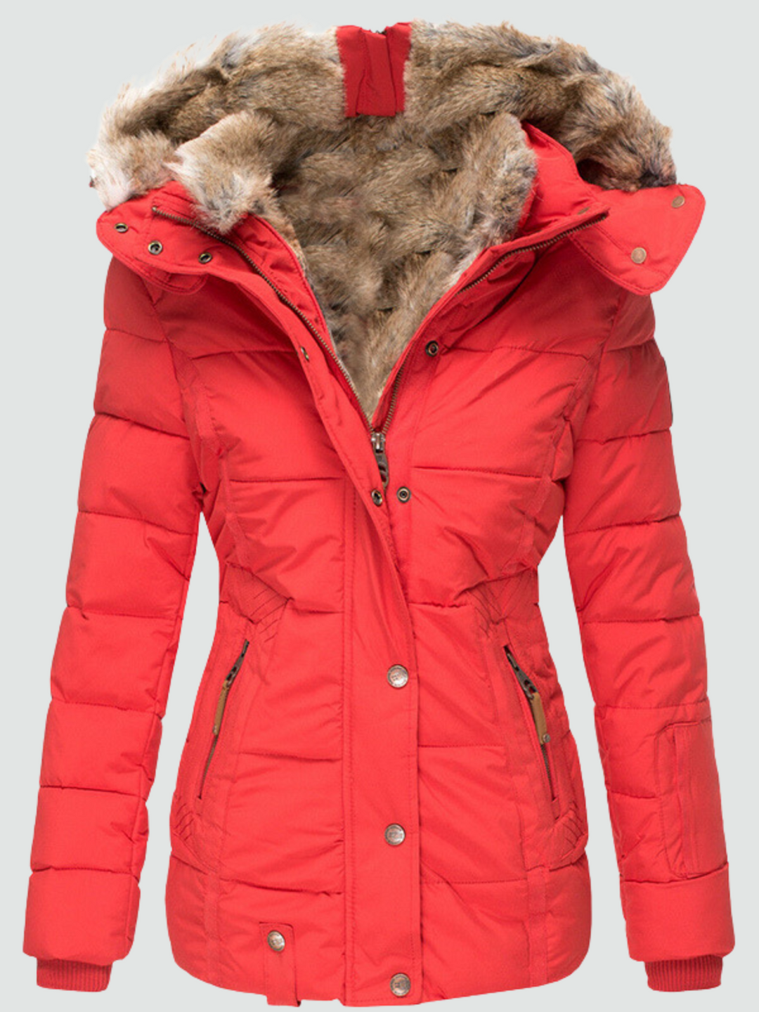 Penelope - Warm Winter Coat with Fur Lining