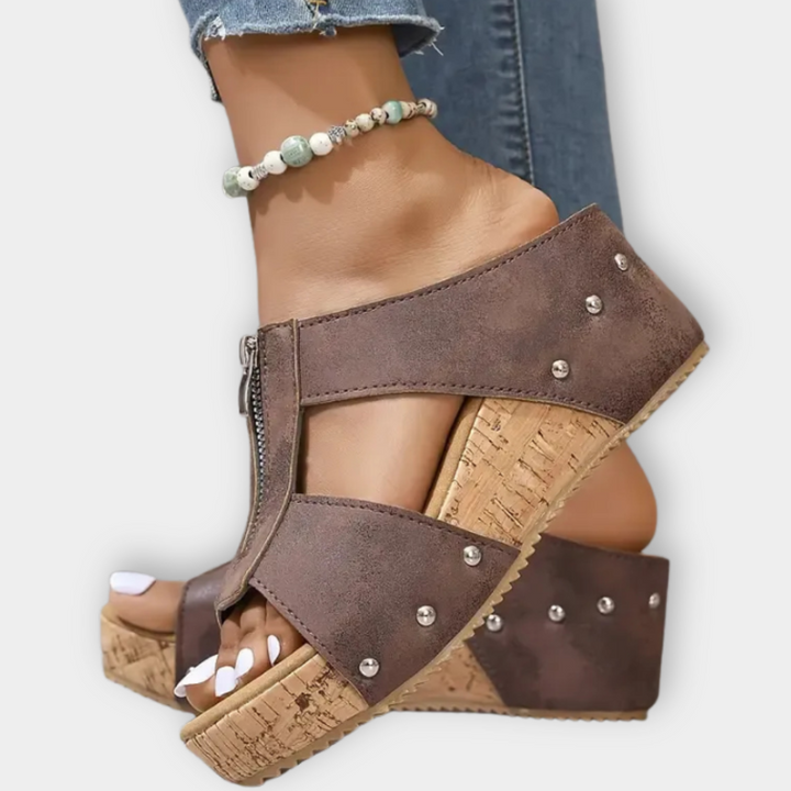 Daria - Zip-Up Platform Sandals