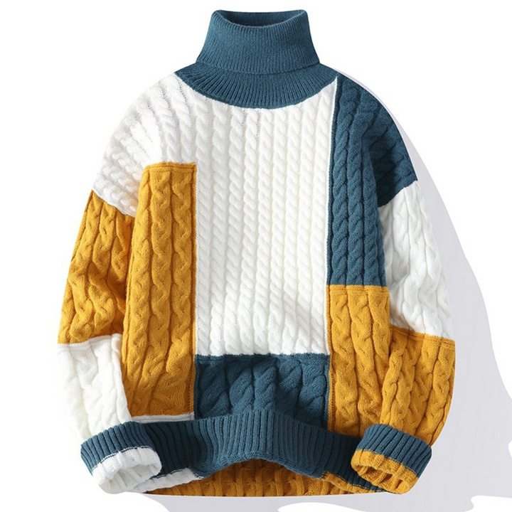 Knitmania | Casual Color Block Sweater for Men