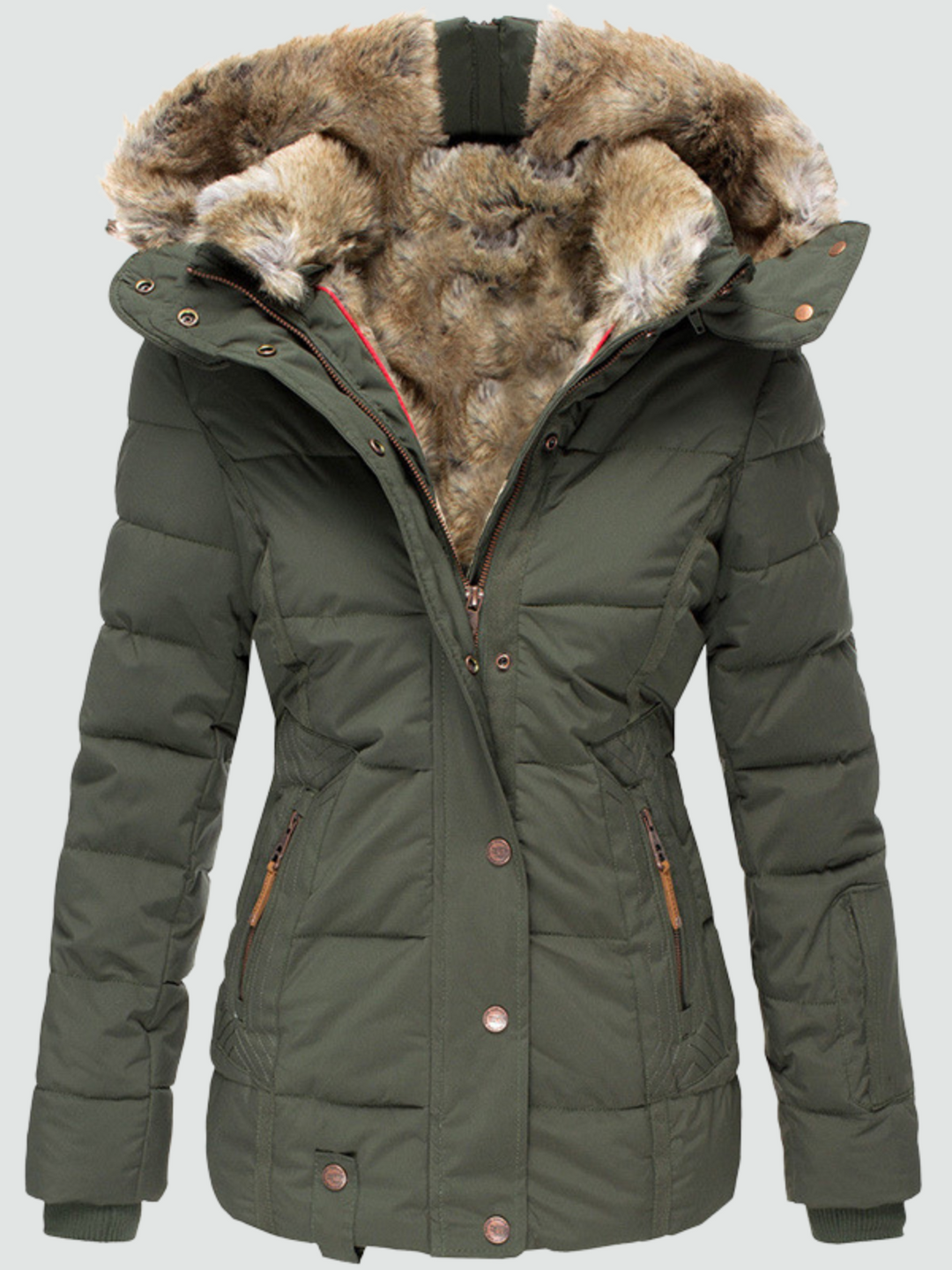 Penelope - Warm Winter Coat with Fur Lining