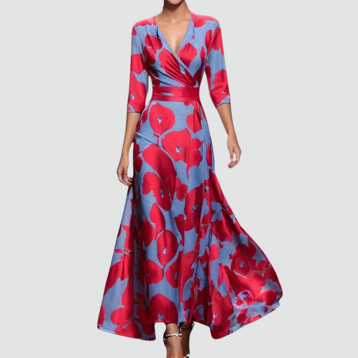 Emelia - Elegant Floral Wrap Dress