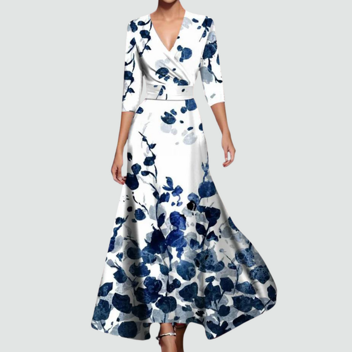 Emelia - Elegant Floral Wrap Dress
